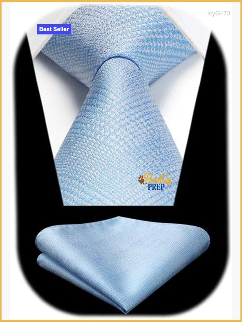 Silk Blend Tie and Pocket Square Set, Formal Woven Necktie Handkerchief